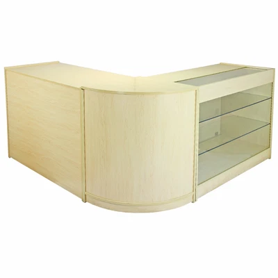£499.99 • Buy Retail Counter Maple Shop Display Storage Cabinet Lockable Glass Showcase Saturn