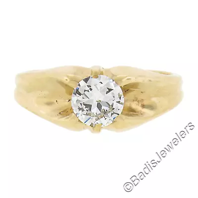 Antique 14k Gold 0.95ct GIA Certified Old Cut Belcher Diamond Engagement Ring • $5160