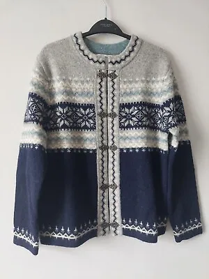 Susan Bristol Fairisle Wool Cardigan Size Uk S (10) • £19.99