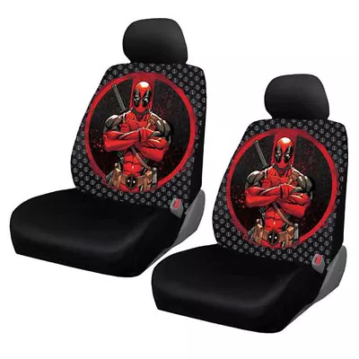New Marvel Comics Deadpool Repeater Car Truck 2 Front Seat Covers By Plasticolor • $53.03