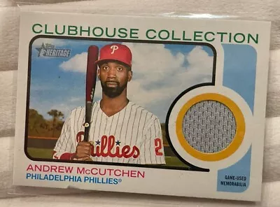 2022 Topps Heritage ANDREW MCCUTCHEN Clubhouse Collection GAME USED Jersey RELIC • $0.99
