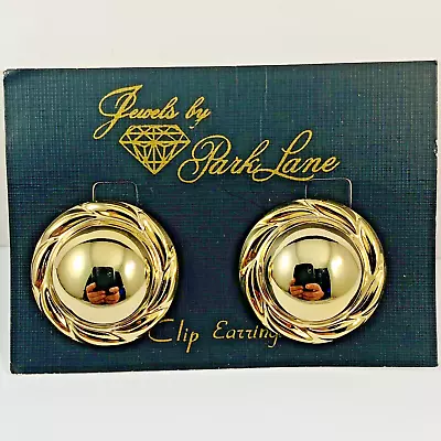 Vintage Jewels By PARK LANE Round Gold Tone Clip On Earrings New Old Stock • $19.99