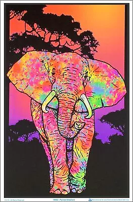 Painted Elephant Blacklight Poster 23 X 35 • $14.49