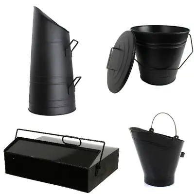 Coal Bucket Scuttle Coal Hod  Ash Bucket Carrier Fireside Fire Log Metal Storage • £11.99