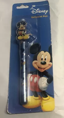 Walt Disney Vintage Mickey Mouse Ballpoint Pen Topper Pin Clip Collectible Blue • $20