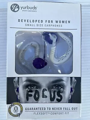 Yurbuds Focus Sport Women's Behind The Ear Headphones Purple/White Sealed NEW • $9.99