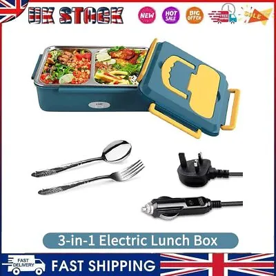 3-in-1 Electric Lunch Heated Box Portable Food Warmer Work For Car Truck UK • £20.49