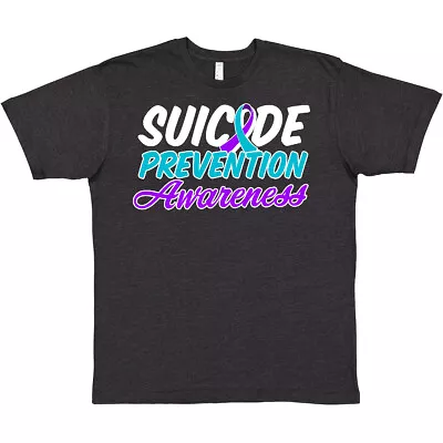 Inktastic Suicide Prevention Awareness T-Shirt Mental Health Teal Purple Ribbon • $14.99