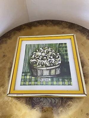 Vanguard Studios MCM Wall Art Print Retro Mushroom Basket Green Toni Veins Marks • $80