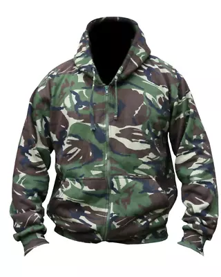 Mens Tactical Hoodie British DPM Camo Military Army Lined Hooded Sweatshirt • £17.99