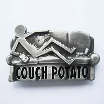 Couch Potato Funny Novelty Metal Belt Buckle • $9.99