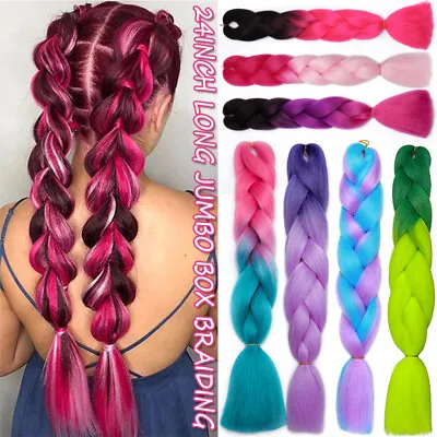 Braiding Rainbow Braids Hair Extensions Synthetic Stage Party Cosplay Ombre 24  • $9.32
