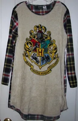 Harry Potter Plush Fleece Plaid Nightgown Pajamas Shirt Women's Size L/XL  14 16 • $5.39