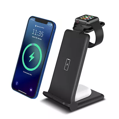 $27.98 • Buy 15W 3in1 Wireless Charger Dock Stand For Apple Air Pods IWatch IPhone 14 Pro 13