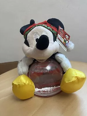 Disney Mickey Mouse Photo Water Ball Plush Snow Globe Christmas Holiday EUC • $9.99