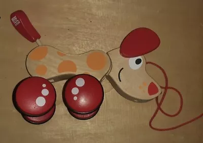 £7.99 • Buy Hape Pull Along Wooden Dog On Wheels 12m+  Walking Toy Early Years Preschool