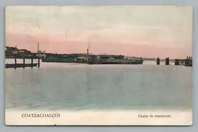 Ship Harbor COATZACOALCOS Veracruz Antique Hand Colored Cover Stamp Ohio 1905 • $19.99