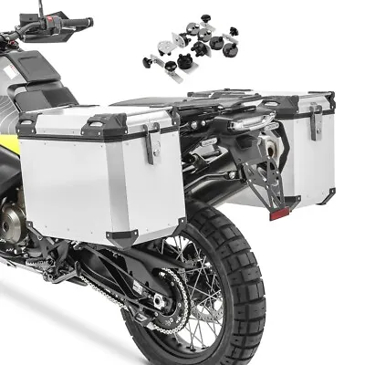 Aluminium Panniers Set For Kawasaki Versys 1000 / 650 Side Cases QP48 Silver • £420.30