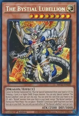 Yugioh! The Bystial Lubellion - MP23-EN160 - Prismatic Secret Rare - 1st Edition • $19.88