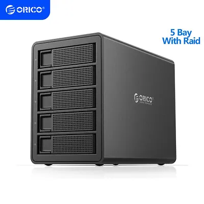 ORICO 5 Bay Hard Drive Enclosure USB 3.0 2.5/3.5 Inch HDD SSD Enclosure W/ Raid • $86.99