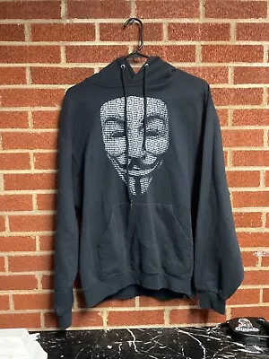 LARGE HOODIE V For VENDETTA Sweatshirt Film Movie The Matrix Guy Fawkes Mask • $24.99