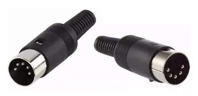 Pair Male 5 Pin DIN Plug Connector Audio Video Computer Vintage • £3.29