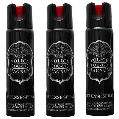 3 Pack POLICE MAGNUM 4oz Pepper Spray Safety Lock Defense Security Protection • $27.99