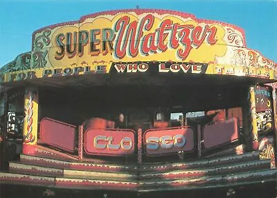 Vintage 1980s Lancashire Postcard Super Waltzer Fairground Southport IF8 • £3.38