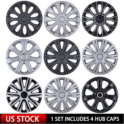 Upgrade 14  Set Of 4 Wheel Covers Snap On Full Hub Caps Fit R14 Tire & Steel Rim • $43.99