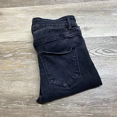 H&M Skinny Leg Mid Rise Black Denim Jeans Women's Size 4 • $10.80