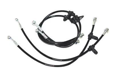 Fit Acura Integra 94-97 Honda Civic 92-95 Front Rear Stainless Brake Line Black • $37.99