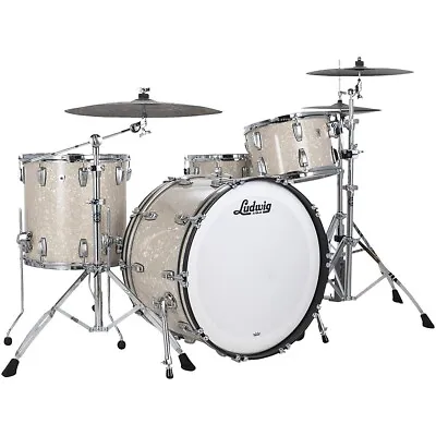 Ludwig Classic Oak 3-piece Pro Beat Shell Pack W/24  Bass Vintage White Marine • $2849