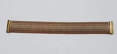 Vintage Tessuflex Watch Band Gold Nos 17mm Italy 1966 Expanding Mesh Bracelet • $150