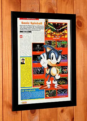 $45.53 • Buy Sonic The Hedgehog Spinball Sega Genesis Promo Vintage Poster / Ad Art Framed