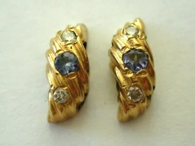 Lovely Estate*Tanzanite*Diamond*14kt Gold Bracelet Slide Charm Separators! • $595