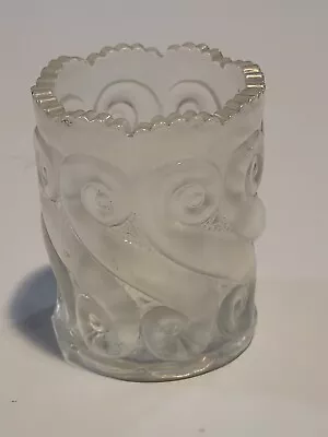 Vintage Carnival Iridescent Glass  S Scroll  Toothpick Holder • $24.98