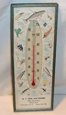 Vintage Advertisement Thermometer Washington New Jersey -  Fishing Flies • $9.99