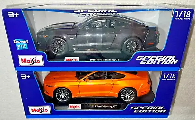 Maisto 2015 Ford Mustang Gt Special Edition 1:18 Scale Orange & Black  **new** • $54.95