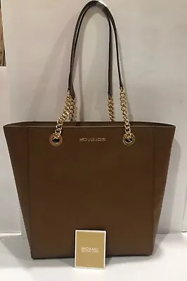 $268 Michael Kors Jet Set Chain Item Lg Ns Chain Leather Tote Luggage Color • $125
