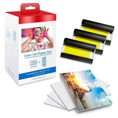 1Set KP-108IN RP-108IN Ink &Photo Paper Compatible For Canon Selphy CP 1300 1200 • £29.55