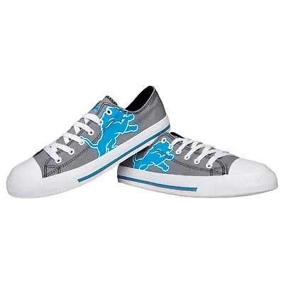 Detroit Lions Big Logo Low Top Sneakers Team Color Shoes US Men's Sizing • $39.56