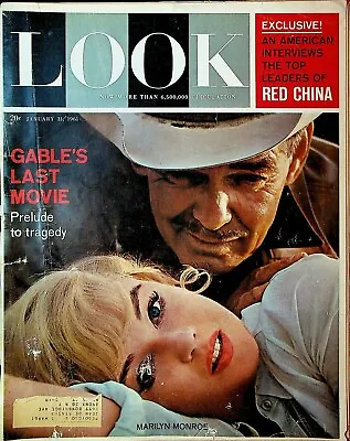 Look Magazine January 31 1961 Marilyn Monroe Clark Gable China Chou En-lai • $33.20