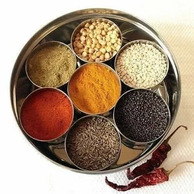 Steel Masala Box 7 Masala Spices Dabba Box Storage Container • $29.28