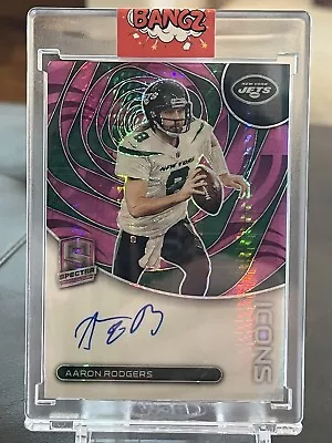 🔥Aaron Rodgers Spectra Icons Hyper Pink Auto /15  🔥JETS ON CARD AUTO • $210