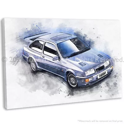 Ford Sierra Cosworth Canvas Wall Art Print Classic Car Painting Framed Picture • £23.99