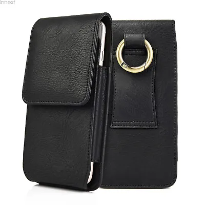 Vertical Holster Belt Clip Pouch Leather Case Sleeve For Plus Cell Phones • $19.79