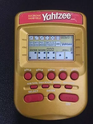 Milton Bradley Hasbro Yahtzee Electronic Hand-Held Gold Edition 2002 • $18