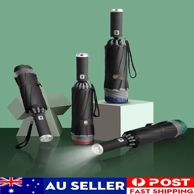 $20.89 • Buy Automatic Rain Umbrella Auto Open Close Compact Folding Windproof With Light LED