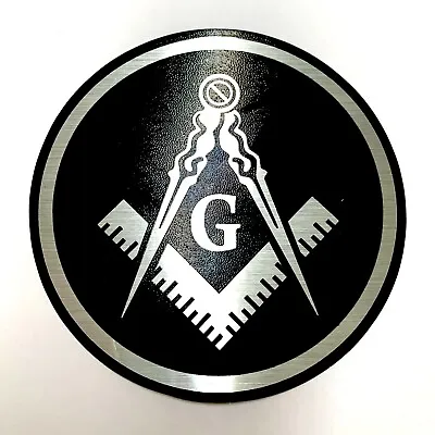 Masonic Silver Aluminum Mason 3.5  Sticker Decal Car Window 3D Reflective Tablet • $5.98