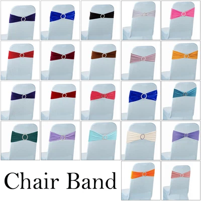 £2.49 • Buy 1-100 Spandex Stretch Chair Band With Buckle For Chair Cover Wedding Decor Party